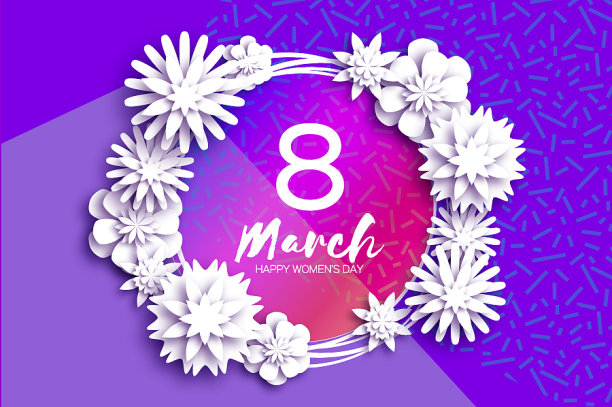 明亮的白色折纸春花横幅纸图片下载