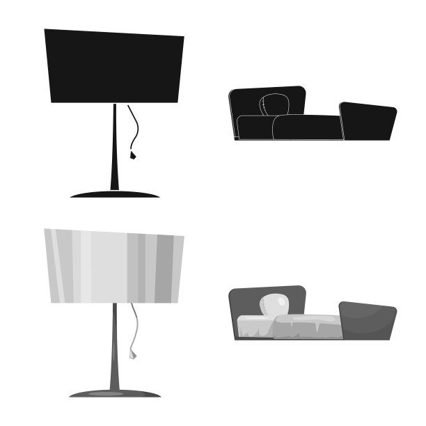 家具和公寓标识的孤立对象图片下载