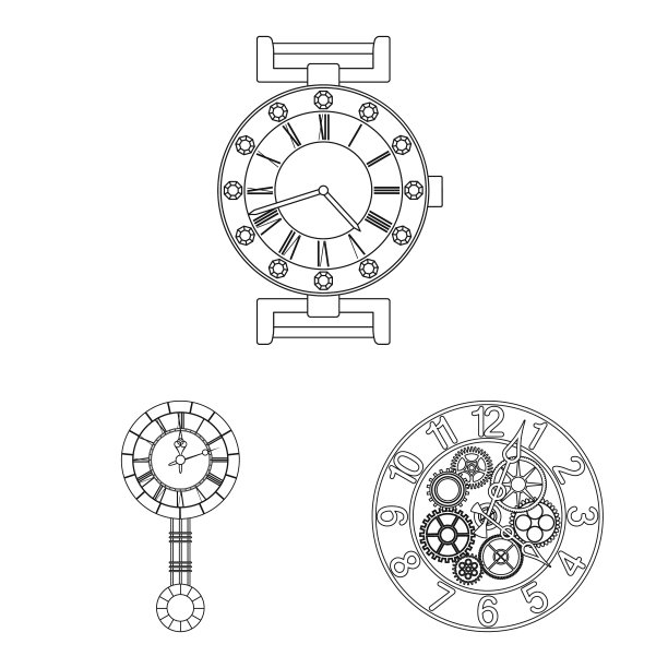 时钟和时间图标的设置图片下载