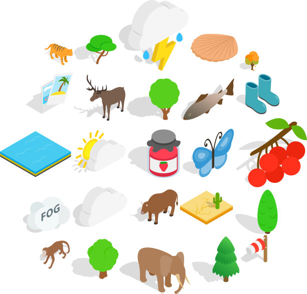 动物世界图标设置等距样式图片下载