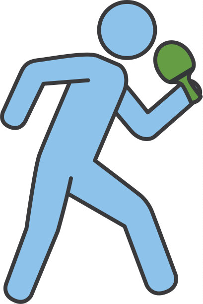 乒乓球运动员剪影图片下载