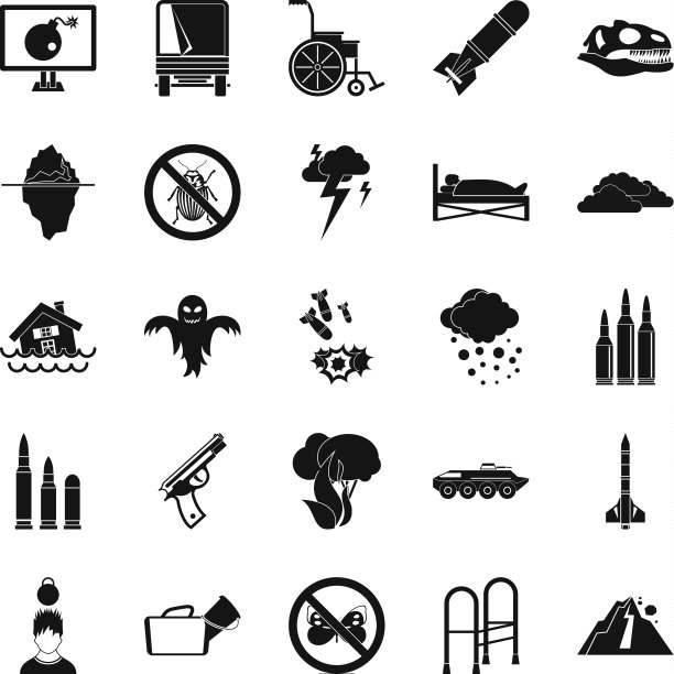 恐怖图标设置简单的风格图片下载