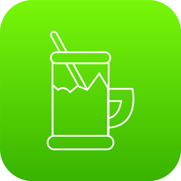 金属玻璃杯茶的图标绿色图片下载
