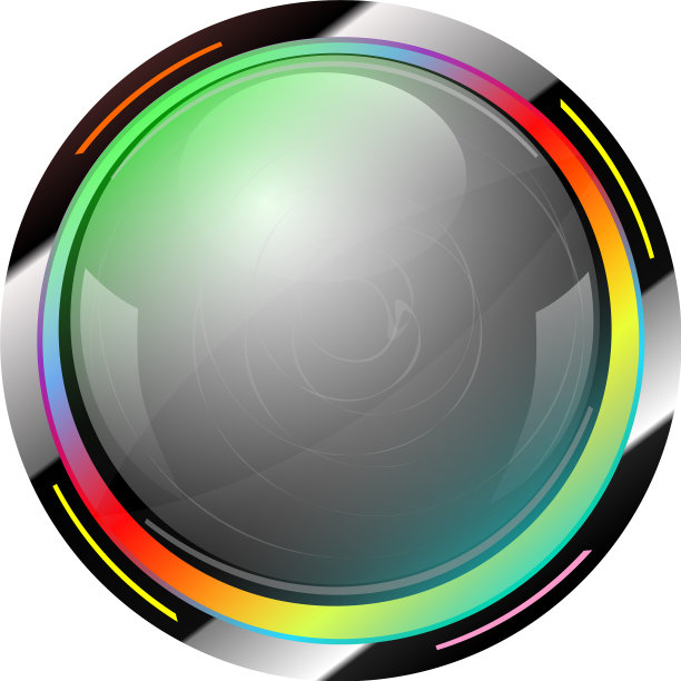 绿色闪亮按钮，金属元素设计图片下载