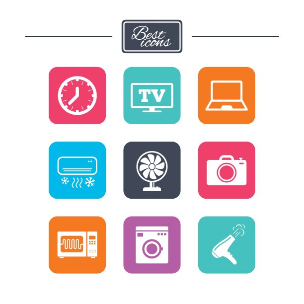 家电设备图标电子标志图片下载