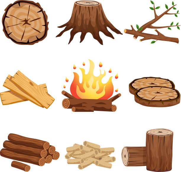 柴火元素集图片下载