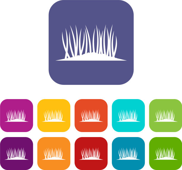 草地上的地面图标设置图片下载