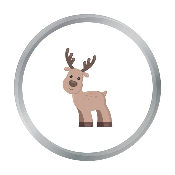 鹿卡通图标为网络和移动图片下载