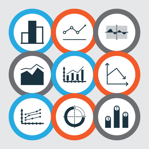 一组图表图表和统计图标图片下载