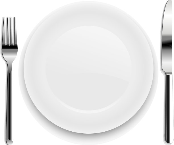 用勺子隔离的盘子图片下载