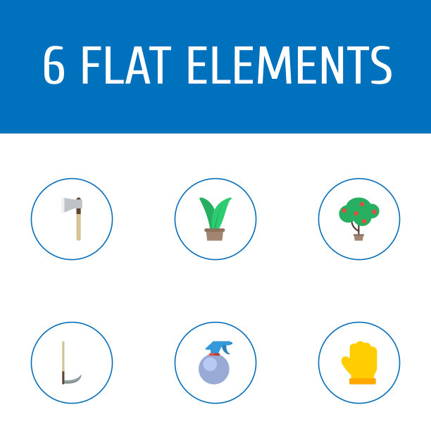 平面图标斧种绿木等图片下载