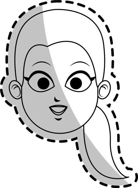 面对漂亮的年轻女子图标形象图片下载