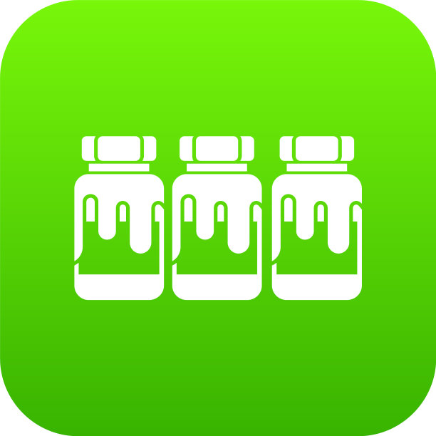 三个塑料罐与水粉图标数字绿色图片下载