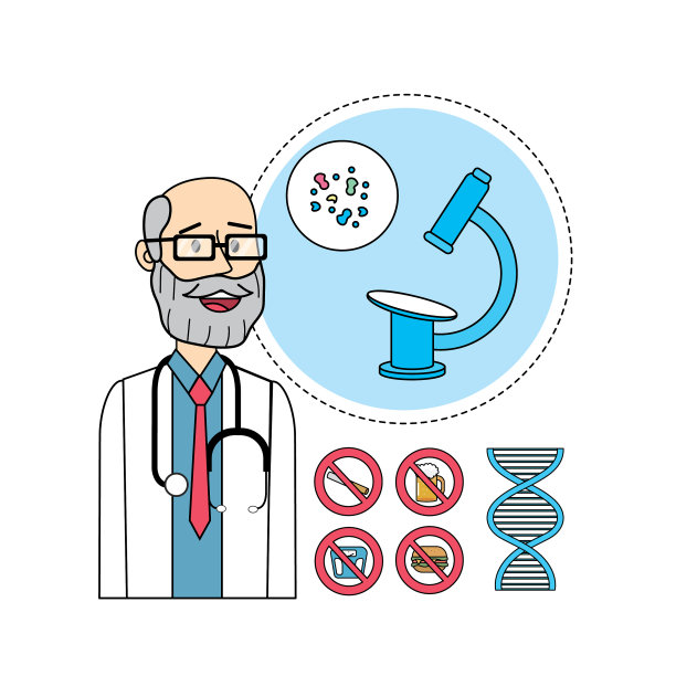 带有显微镜病毒和DNA的医生听诊器图片下载