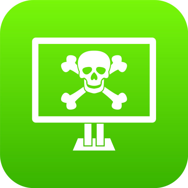 有骷髅图标的电脑显示器图片下载