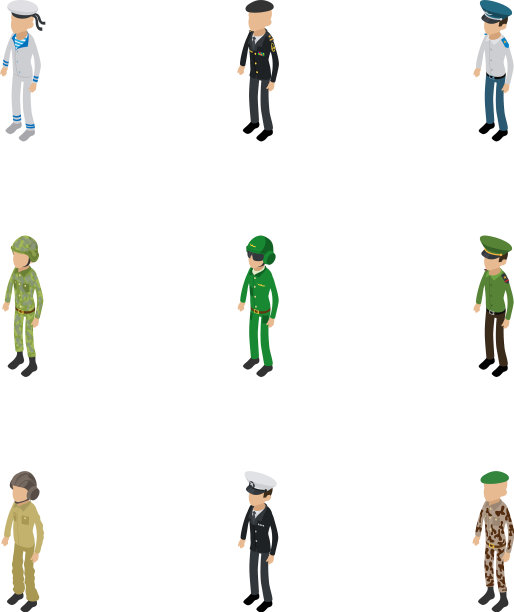士兵图标设置等距样式图片下载