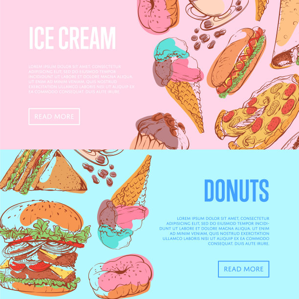 有外卖菜单的街头小吃传单图片下载