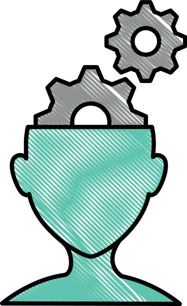 带齿轮的人体轮廓图片下载