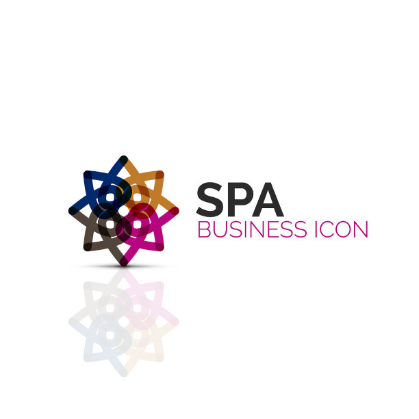 抽象的花朵或星星极简的线性图标图片下载