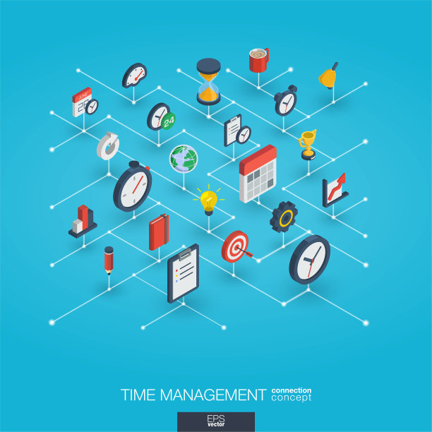 时间管理整合了3d网页图标的增长图片下载