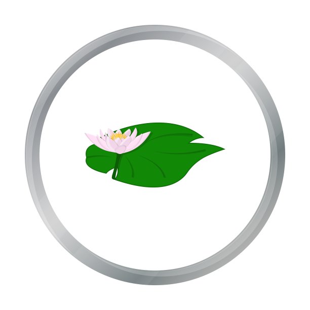 莲花图标在卡通风格孤立的白色图片下载