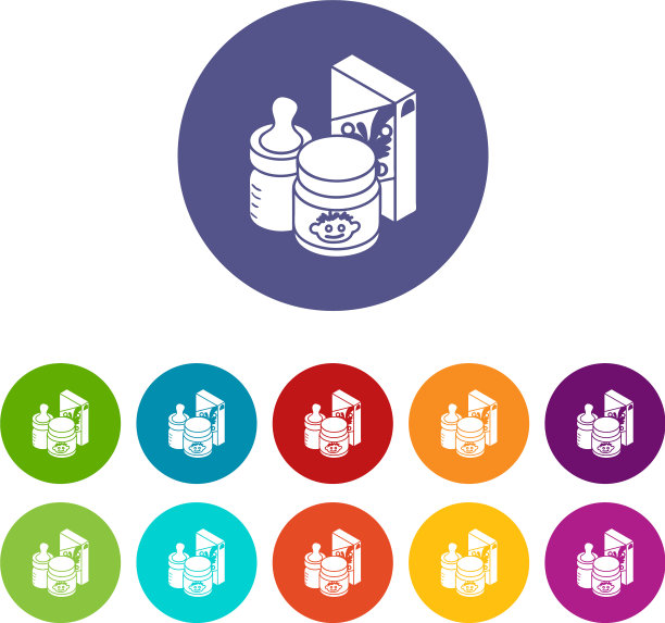 婴儿食品图标设置颜色图片下载