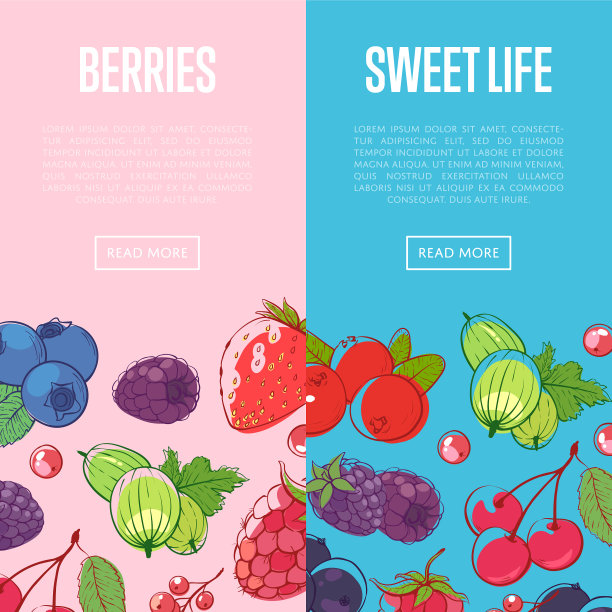 健康和甜的食物与浆果传单图片下载
