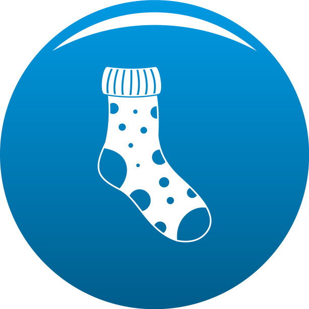 纺织品袜子图标蓝色图片下载