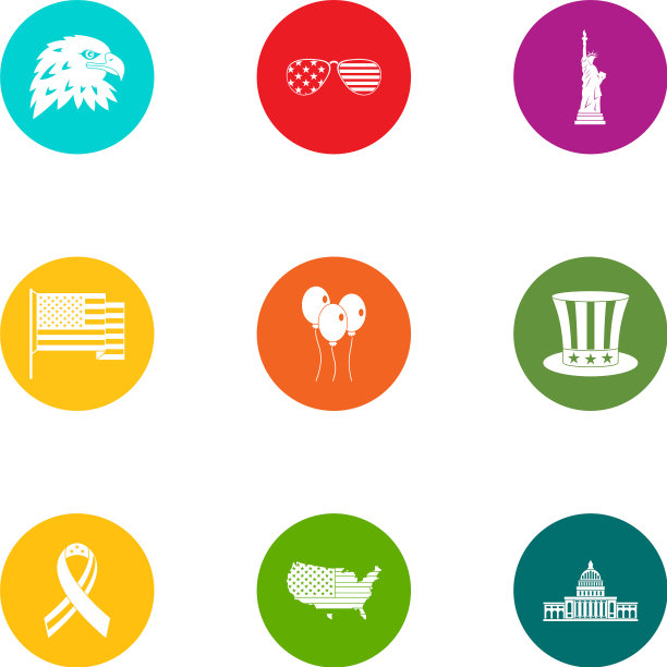 我们的世界图标设置平面风格图片下载