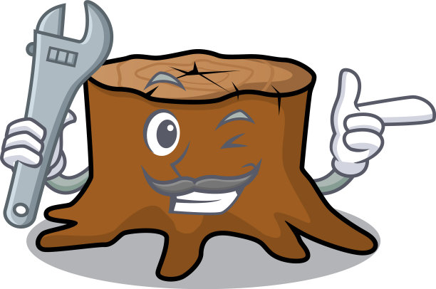 机械树桩吉祥物卡通图片下载