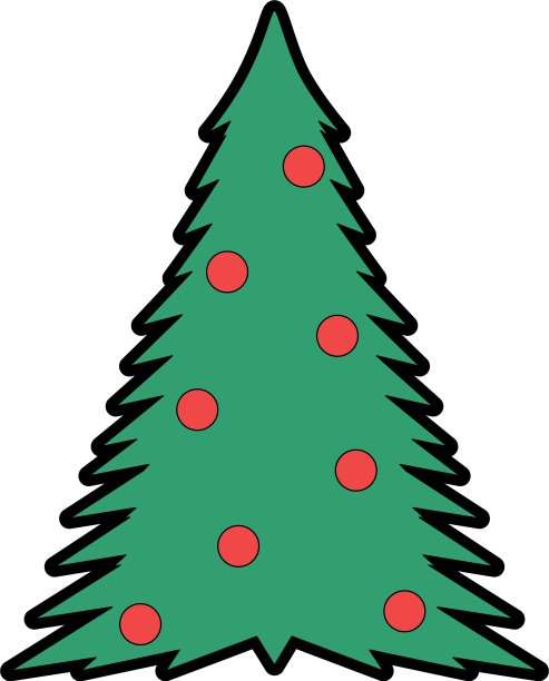 圣诞树孤立图标图片下载