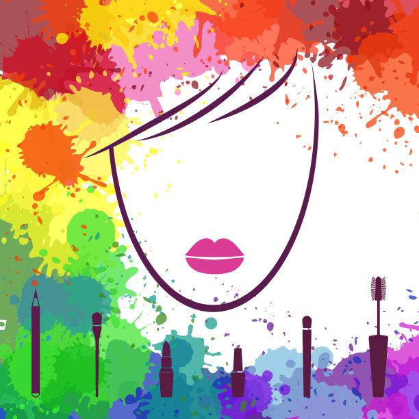 美丽女孩的脸化妆艺术家时尚图片下载