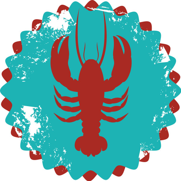 彩色圆框龙虾图片下载