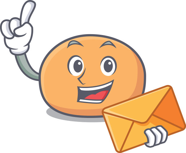 带有卡通人物风格的信封麻糬图片下载