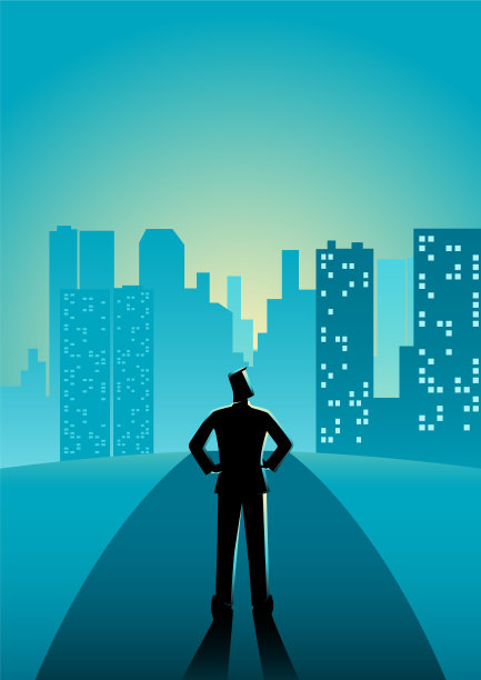 一个男人站在街上看着图片下载