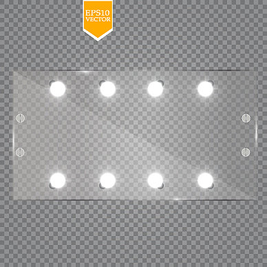 化妆镜与灯光隔离图片下载