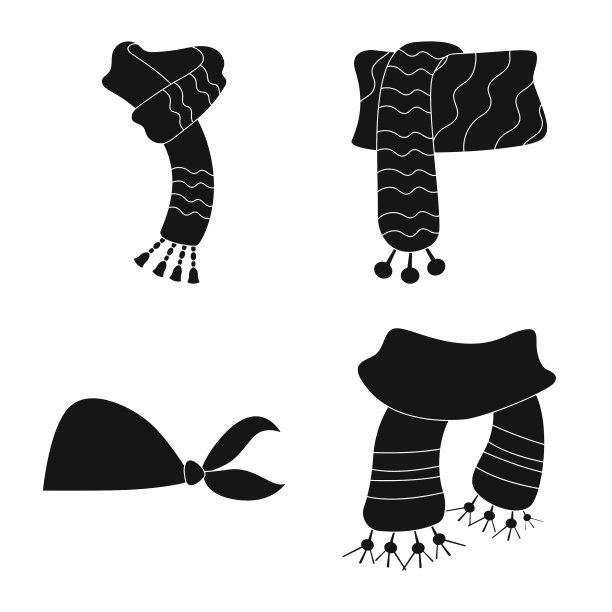 围巾和披肩图标集图片下载