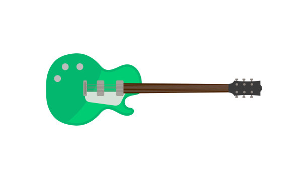 绿色电吉他摇滚乐乐器图片下载