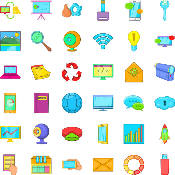 电脑网站图标设置卡通风格图片下载