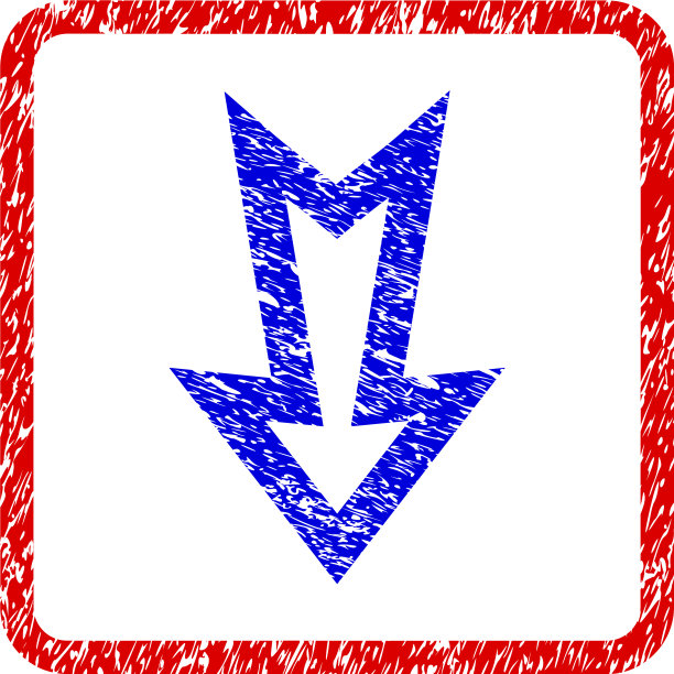 箭头向下grunge框架图标图片下载