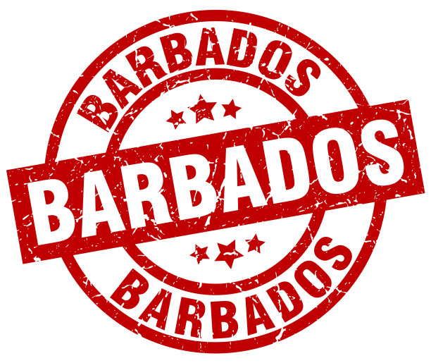 巴巴多斯红色圆形垃圾邮票图片下载
