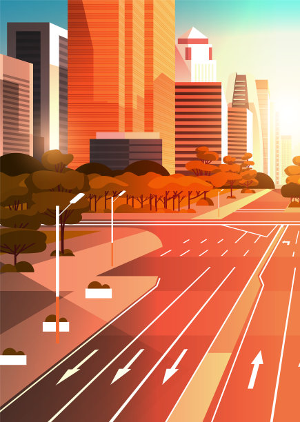 公路沥青路面用箭头标示交通图片下载