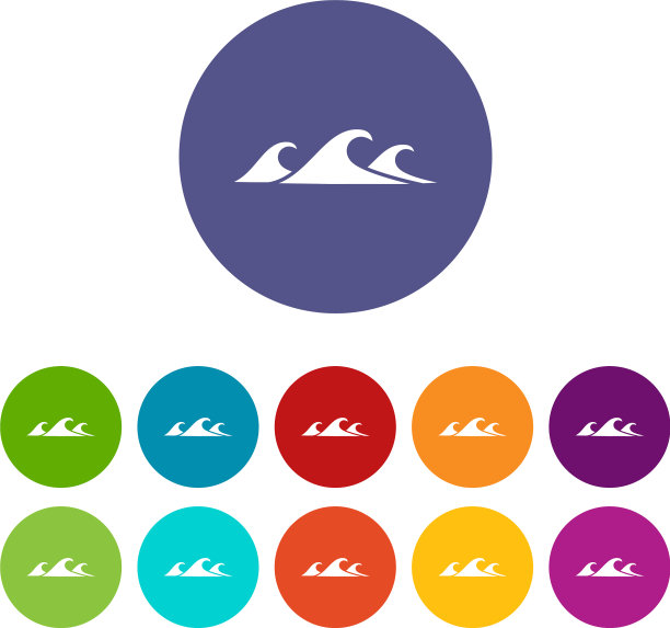 小海浪图标简约风格图片下载