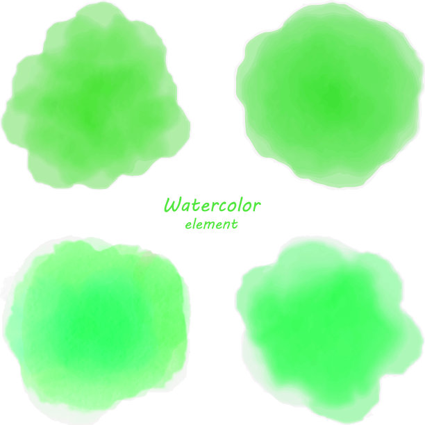 绿色水彩斑点集绿色水彩图片下载