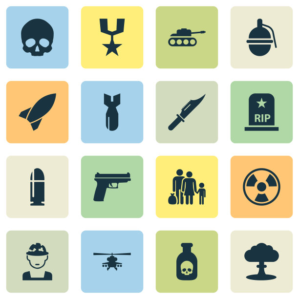 战争图标集合的军事坦克图片下载