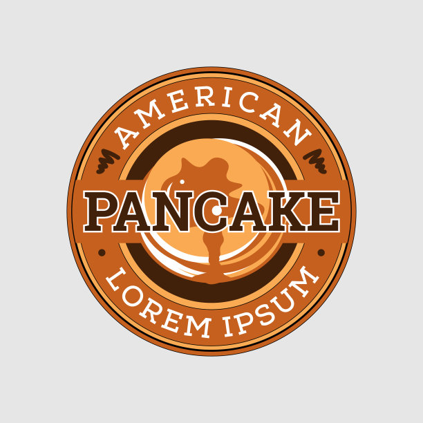 复古美国煎饼徽章标志设计图片下载