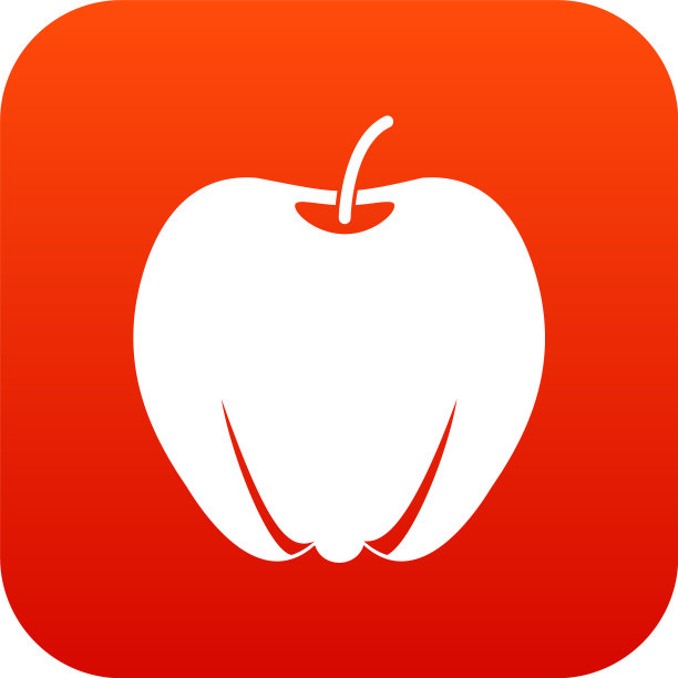 成熟的苹果图标数字红色图片下载