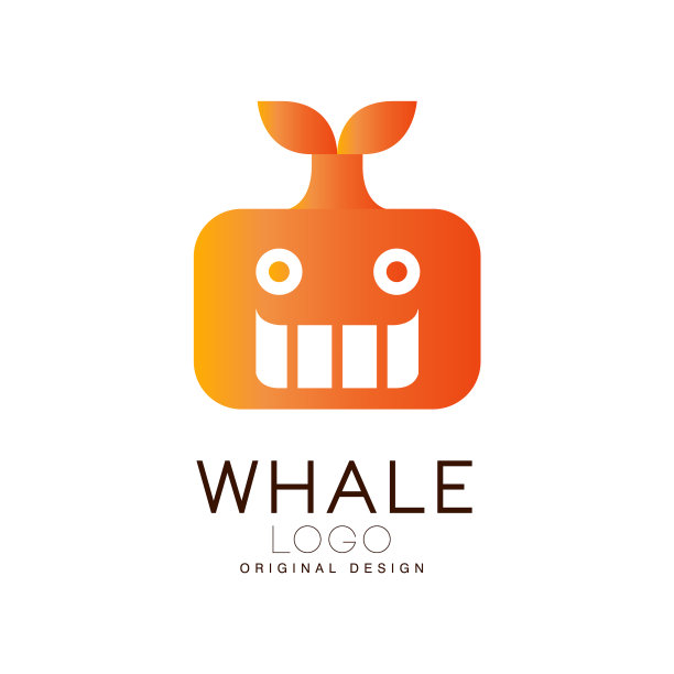 鲸鱼标志设计创意徽章与鲸鱼可以图片下载