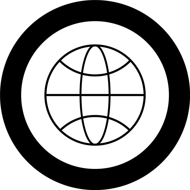 圆形或环形中的白色黑色图标图片下载