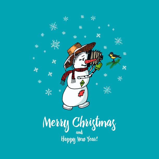 雪人的设置在不同的寒假图片下载